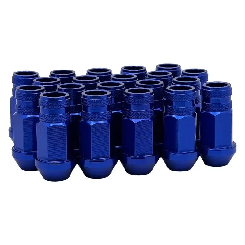 12x1.25 7075 T6 Aluminum Open End Racing Lugs 2.05’’ Tall - Blue - 20 Lug Kit
