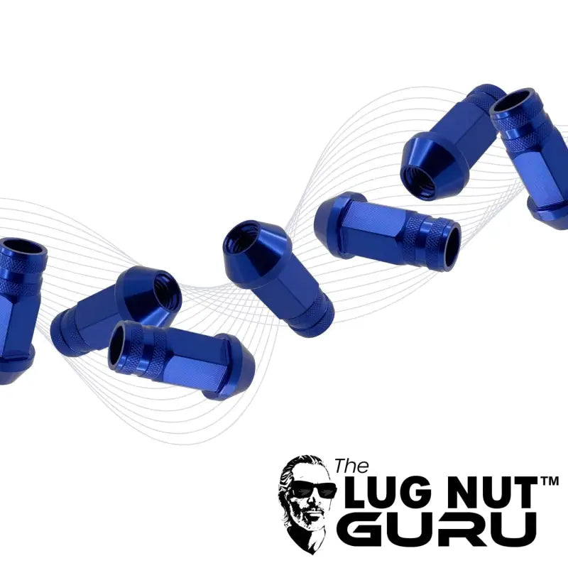 12x1.25 7075 T6 Aluminum Open End Racing Lugs 2.05’’ Tall - Blue - 20 Lug Kit