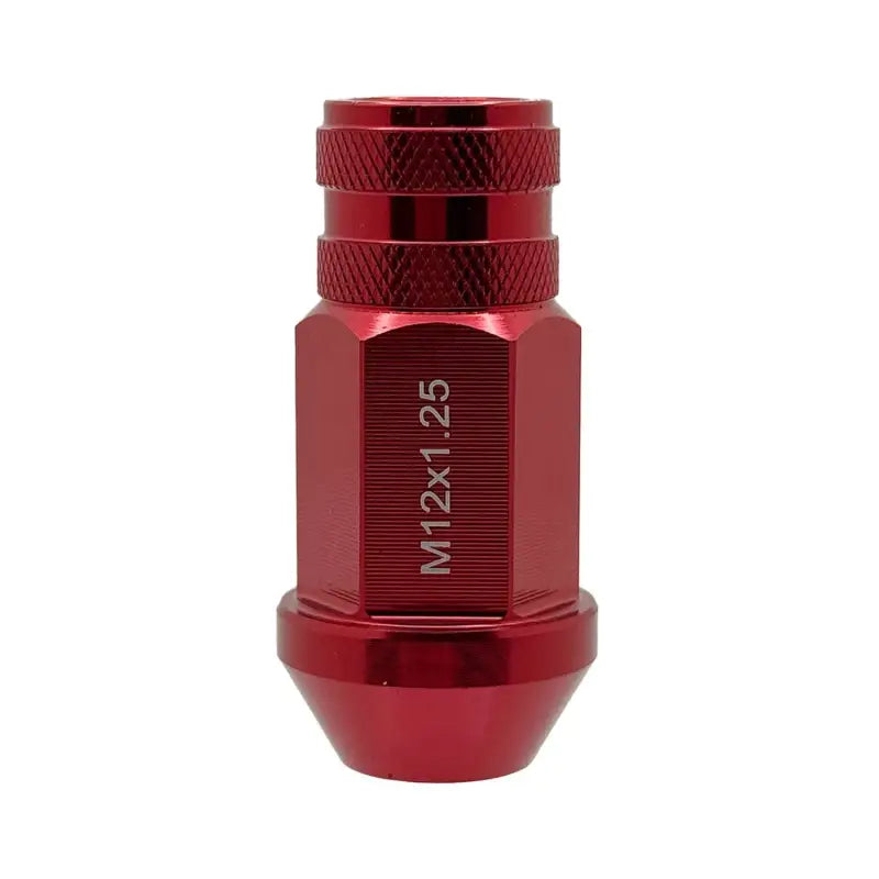 12x1.25 7075 T6 Aluminum Open End Racing Lugs 2.05’’ Tall - Red - 20 Lug Kit