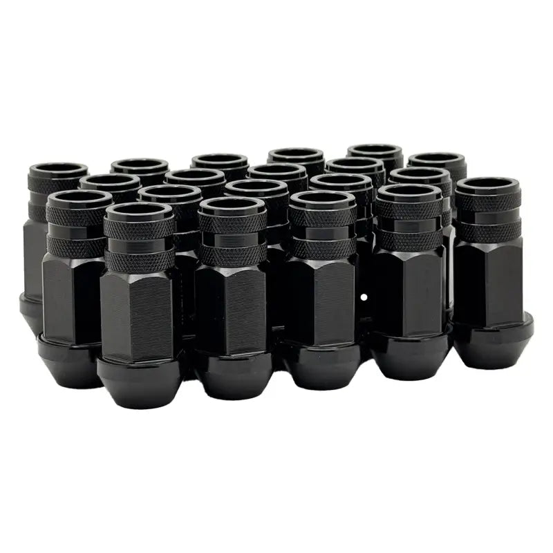 12x1.5 7075 T6 Aluminum Open End Racing Lugs 2.05’’ Tall - Black - 20 Lug Kit