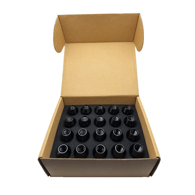 12x1.5 7075 T6 Aluminum Open End Racing Lugs 2.05’’ Tall - Black - 20 Lug Kit