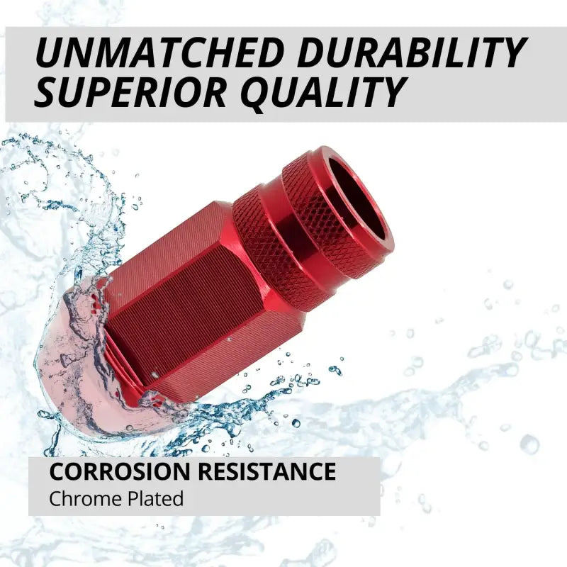 12x1.5 7075 T6 Aluminum Open End Racing Lugs 2.05’’ Tall - Red - 20 Lug Kit