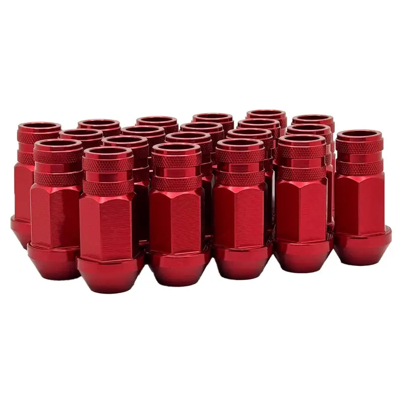 12x1.5 7075 T6 Aluminum Open End Racing Lugs 2.05’’ Tall - Red - 20 Lug Kit