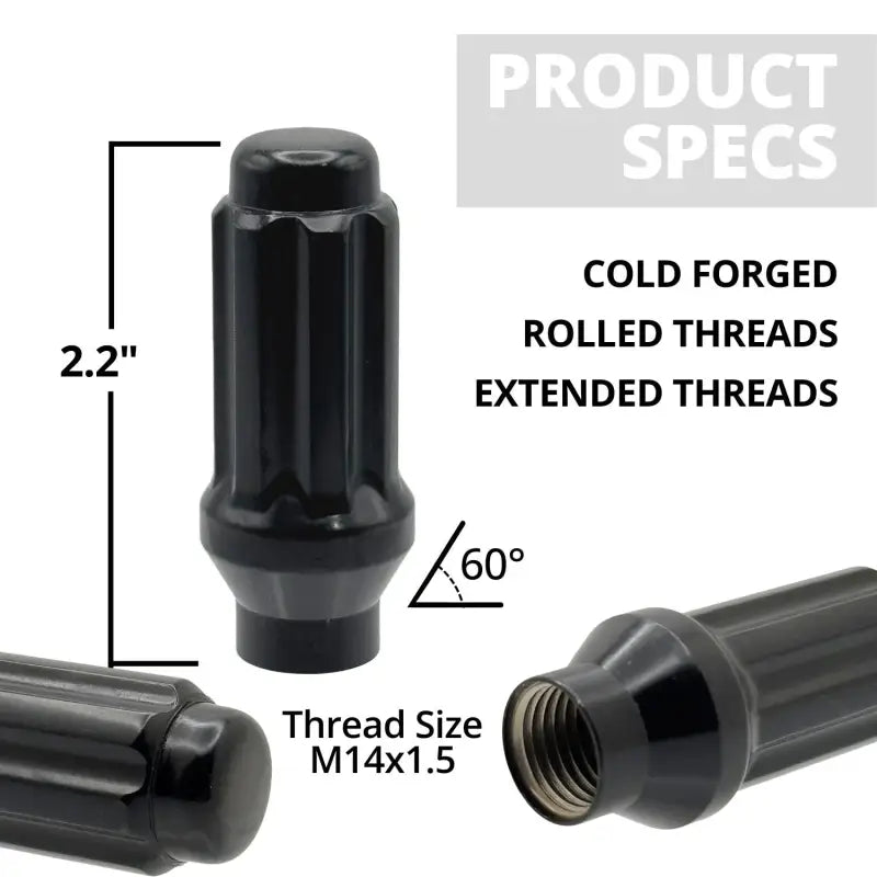14x1.5 Black Spline ET - XL 2.20’’