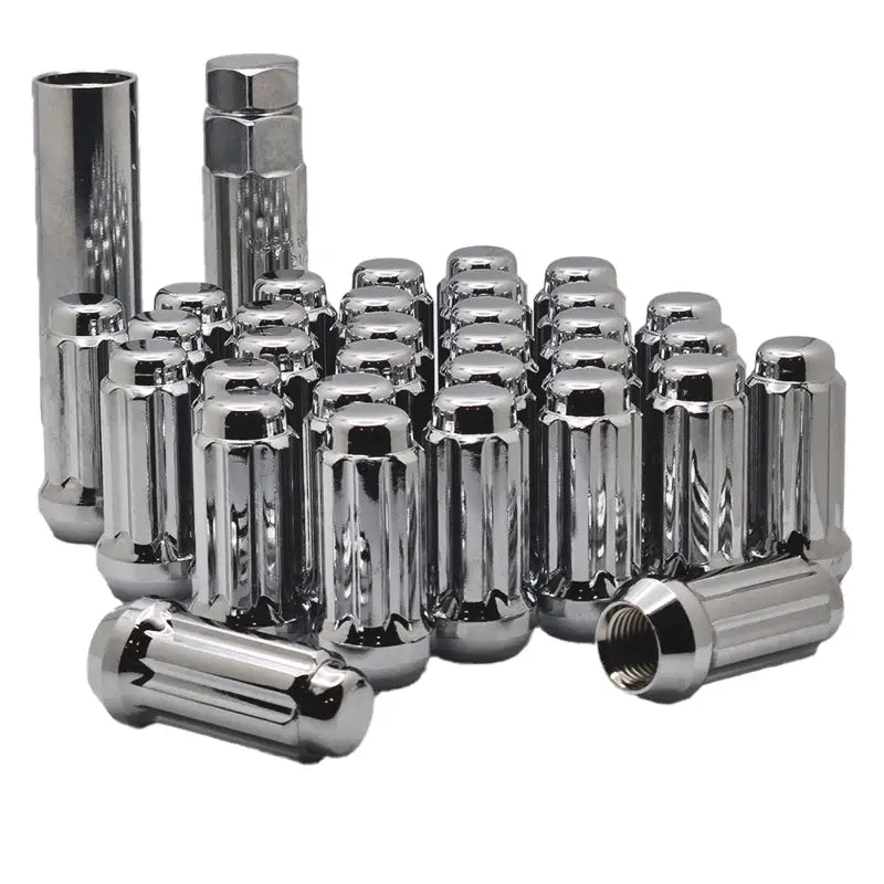 14x1.5 Truck Spline Lug Nuts - Chrome / 32 Lug Kit