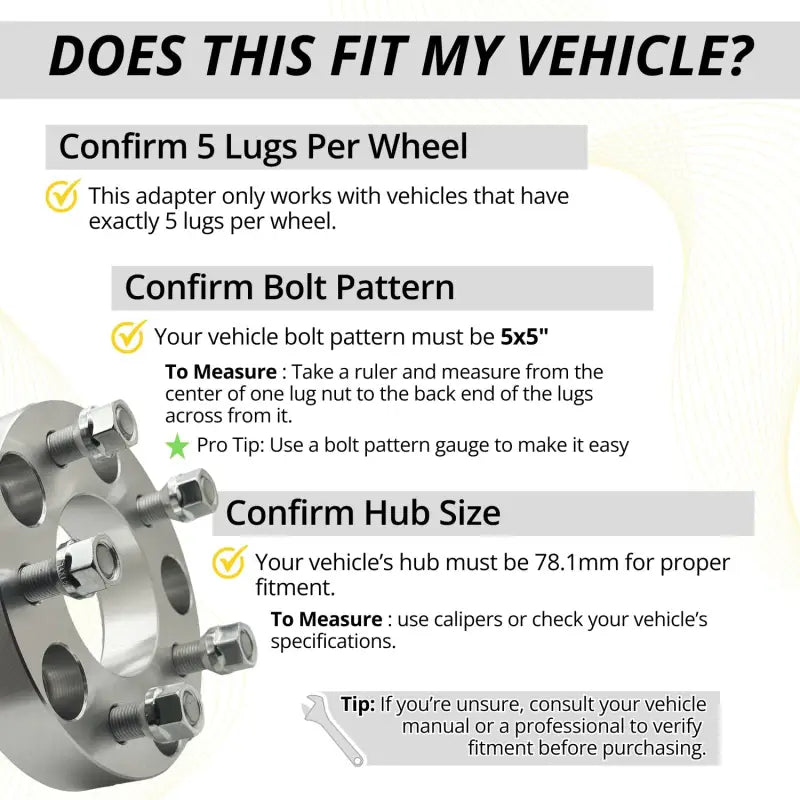 5x5 to 5x120 Wheel Adapter 1.25’’ Thick | 14x1.5 | 78.1 CB
