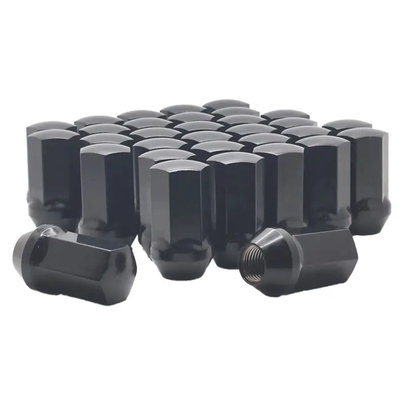 Chevy Silverado GMC Sierra Cadillac Escalade 14x1.5 Large Seat 7/8’’ Hex OE Replacement Lug Nuts - Black / 8 Lug Kit