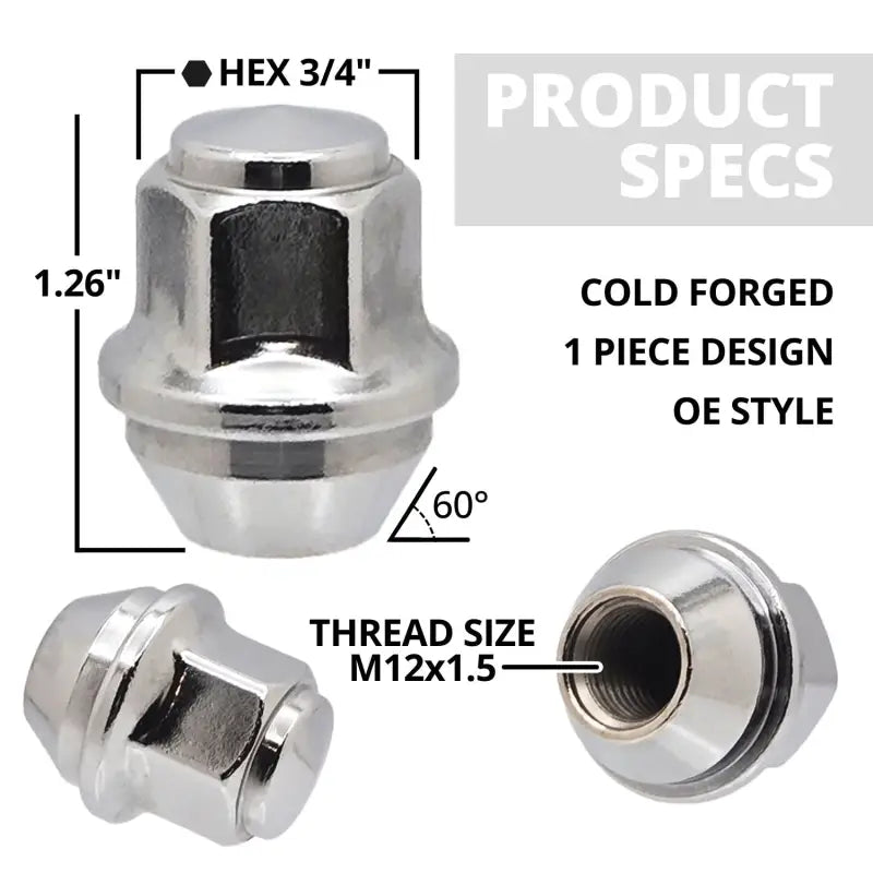 Ford Bronco Ranger Fusion Focus Escape 12x1.5 19mm hex OE Replacement Lug Nuts