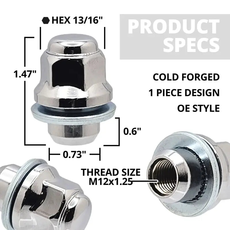 Infiniti Q50 Nissan Pathfinder & Maxima 12x1.25 Mag Seat OE Replacement Lug Nuts