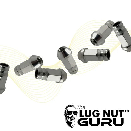 12x1.25 7075 T6 Aluminum Open End Racing Lugs 2.05’’ Tall - Silver - 20 Lug Kit