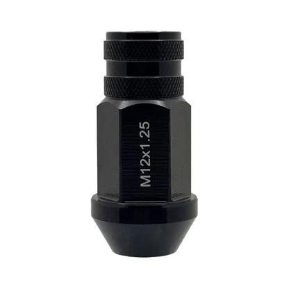12x1.25 7075 T6 Aluminum Open End Racing Lugs 2.05’’ Tall - Black - 20 Lug Kit