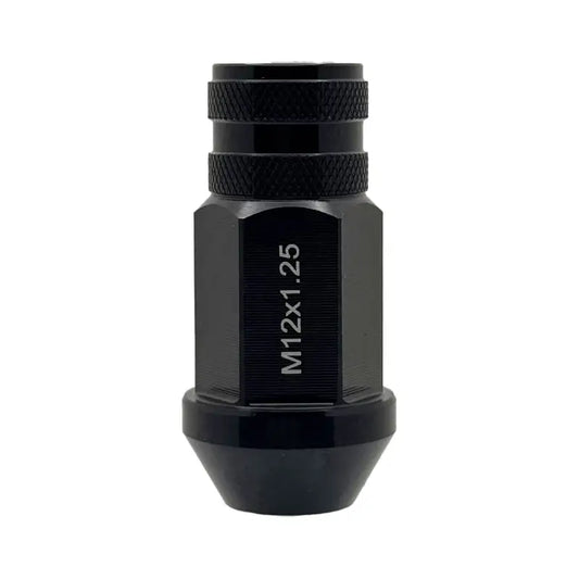 12x1.25 7075 T6 Aluminum Open End Racing Lugs 2.05’’ Tall - Black - 20 Lug Kit