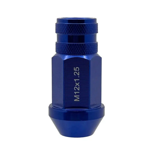 12x1.25 7075 T6 Aluminum Open End Racing Lugs 2.05’’ Tall - Blue - 20 Lug Kit