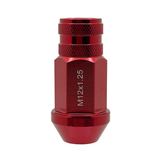 12x1.25 7075 T6 Aluminum Open End Racing Lugs 2.05’’ Tall - Red - 20 Lug Kit