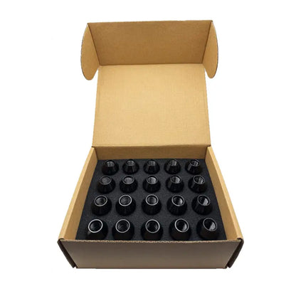 12x1.5 7075 T6 Aluminum Open End Racing Lugs 2.05’’ Tall - Black - 20 Lug Kit