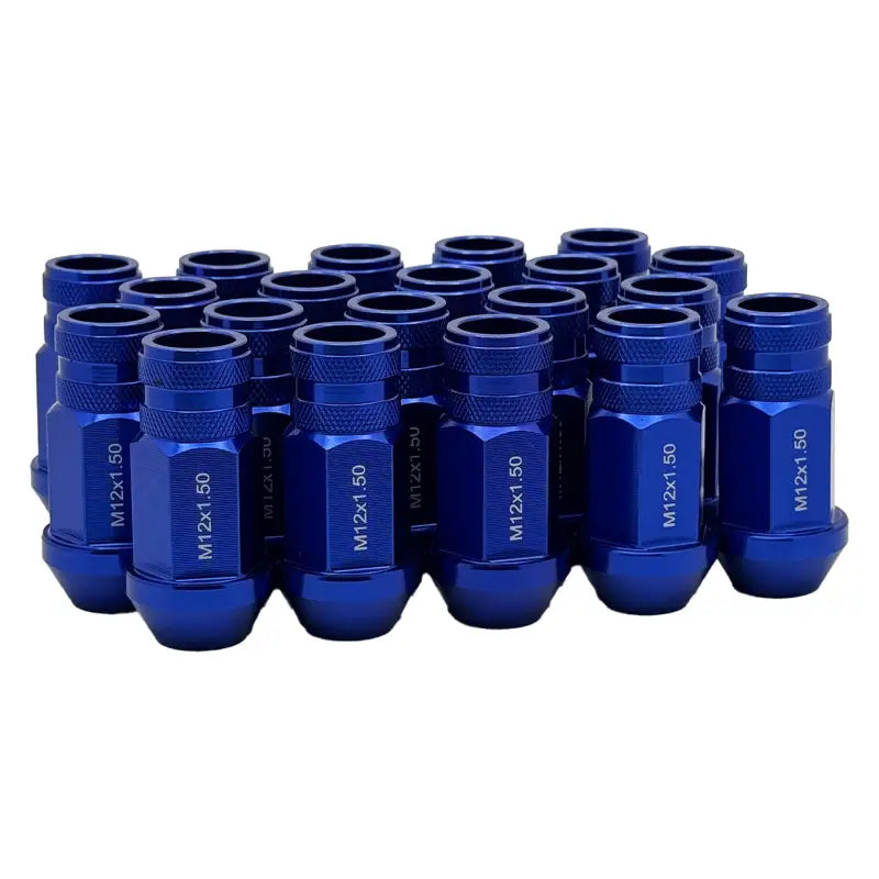 12x1.5 7075 T6 Aluminum Open End Racing Lugs 2.05’’ Tall - Blue - 20 Lug Kit