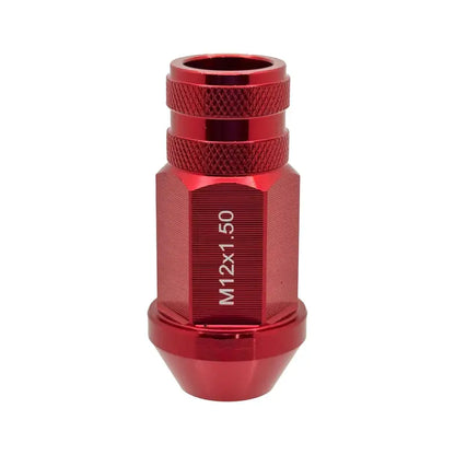 12x1.5 7075 T6 Aluminum Open End Racing Lugs 2.05’’ Tall - Red - 20 Lug Kit