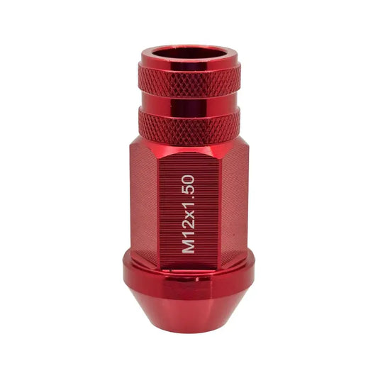 12x1.5 7075 T6 Aluminum Open End Racing Lugs 2.05’’ Tall - Red - 20 Lug Kit