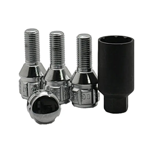 12x1.5 Chrome Acorn Bolt Lock Set