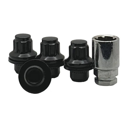 12x1.5 Mag Shank with Washer Wheel Lock Set - Toyota - Black