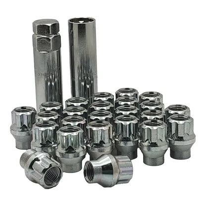 12x1.5 Open ET Spline Lug Nuts - Chrome / 24 Lug Kit