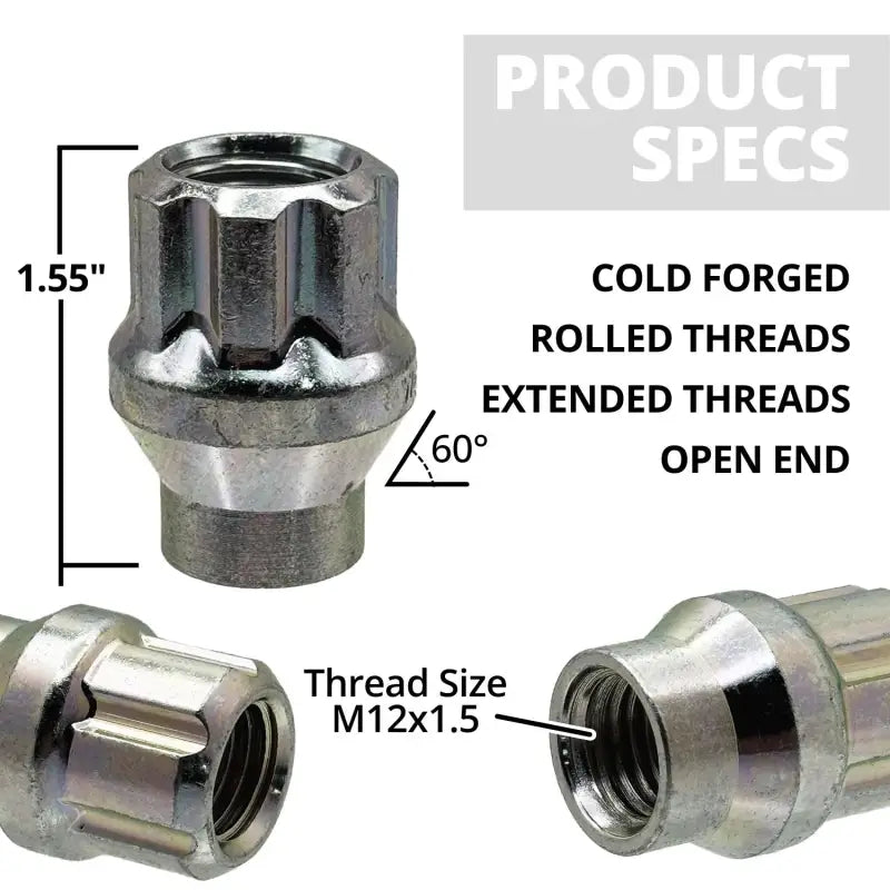 12x1.5 Open ET Spline Lug Nuts - Chrome / 24 Lug Kit