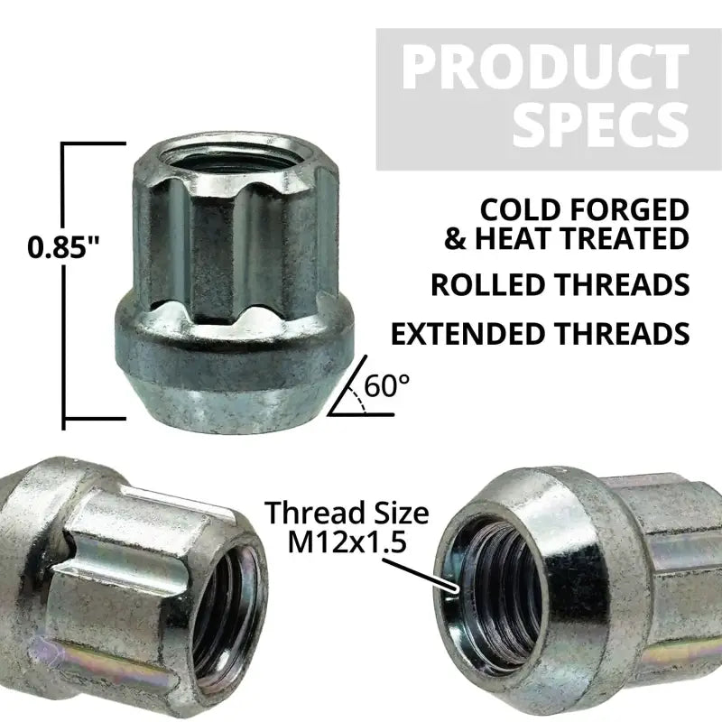 12x1.5 Open Spline Lug Nuts - Zinc / 20 Lug Kit
