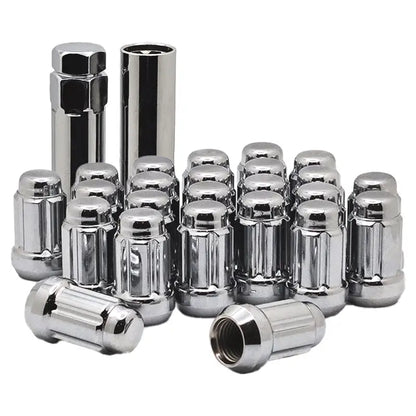 12x1.5 Passenger Car Spline Lug Nuts - Chrome / 20 Lug Kit