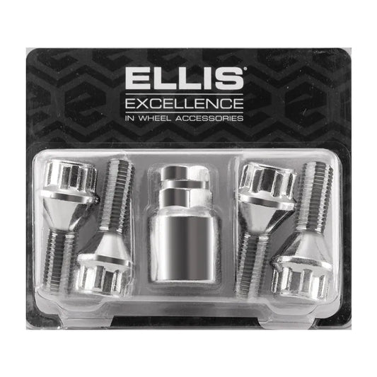 Ellis packaged 12x1.25 conical 27mm shank bolt lockset on a white background