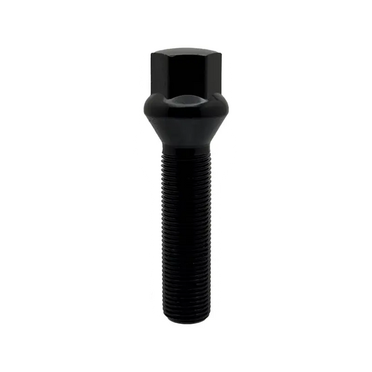 Black 14x1.25 17mm hex 50mm conical bolt.