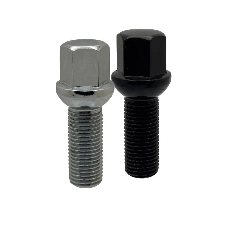 Chrome and black 14x1.5 17mm hex 33mm ball bolts.
