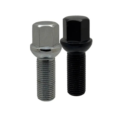 Chrome and black 14x1.5 17mm hex 33mm ball bolts.