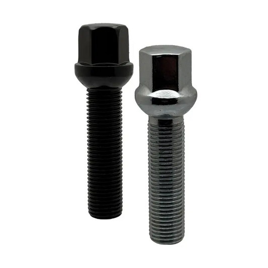 Chrome and black 14x1.5 17mm hex 50mm ball bolts.