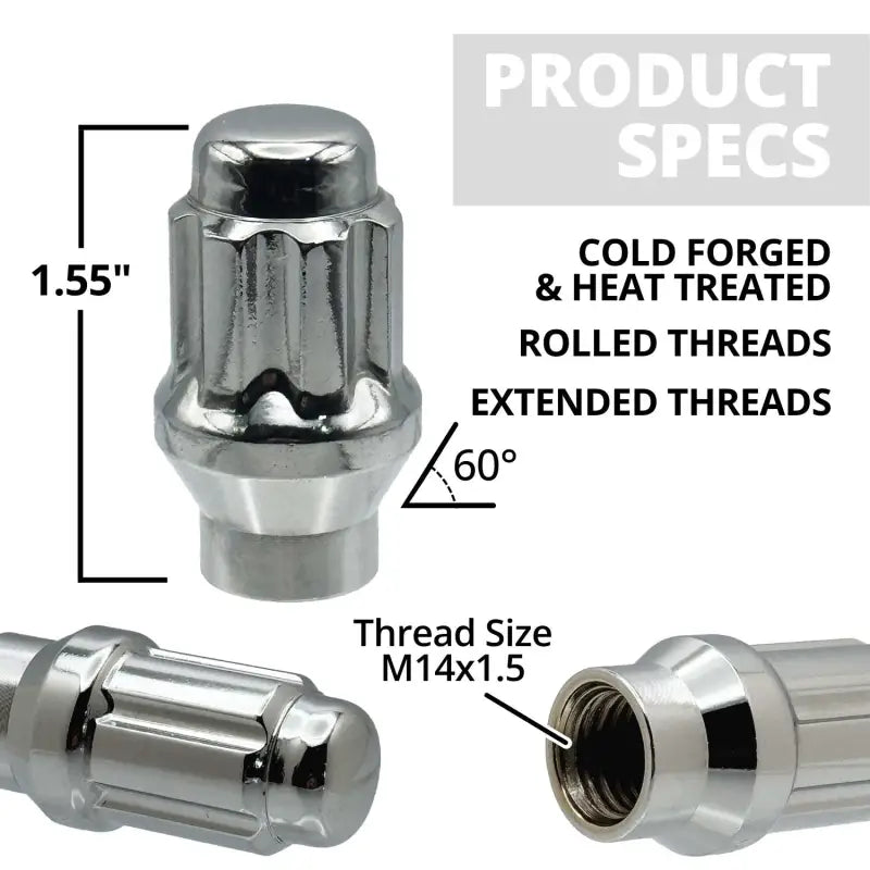 14x1.5 Closed ET Spline Lug Nuts