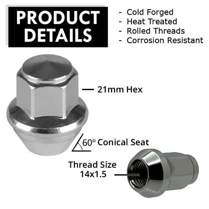 Ford & Tesla OE replacement lug nut with detailed specifications