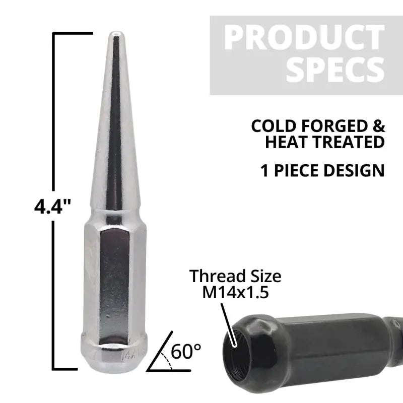 14x1.5 Hex Spike Lug Nuts