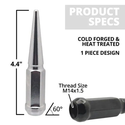 14x1.5 Hex Spike Lug Nuts
