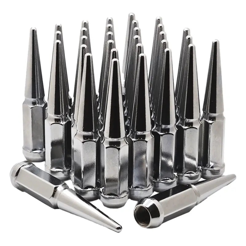 14x1.5 Hex Spike Lug Nuts - Chrome / 6 Lug Kit