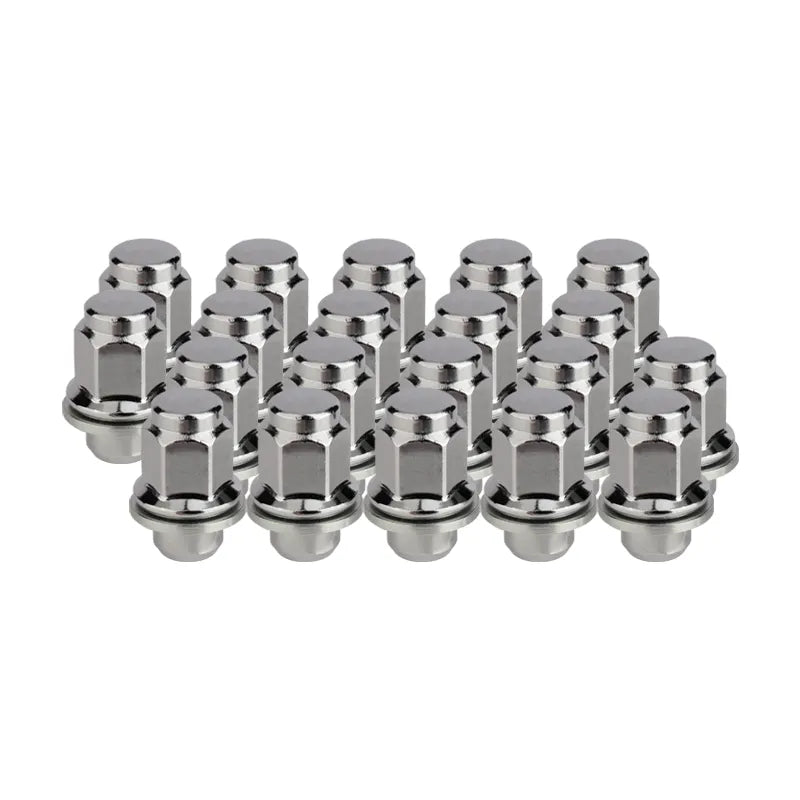 Kit of 20 Toyota OE replacement mag shank lug nuts on a white background.