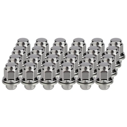 Kit of 24 Toyota OE replacement mag shank lug nuts on a white background.
