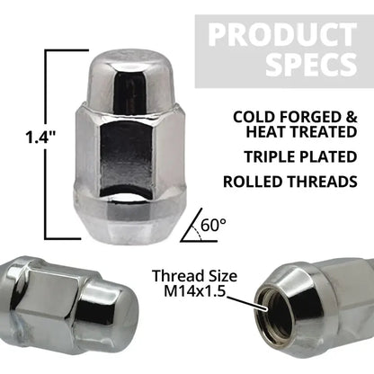 14x1.5 Passenger Car 3/4’’ Hex Lug Nuts