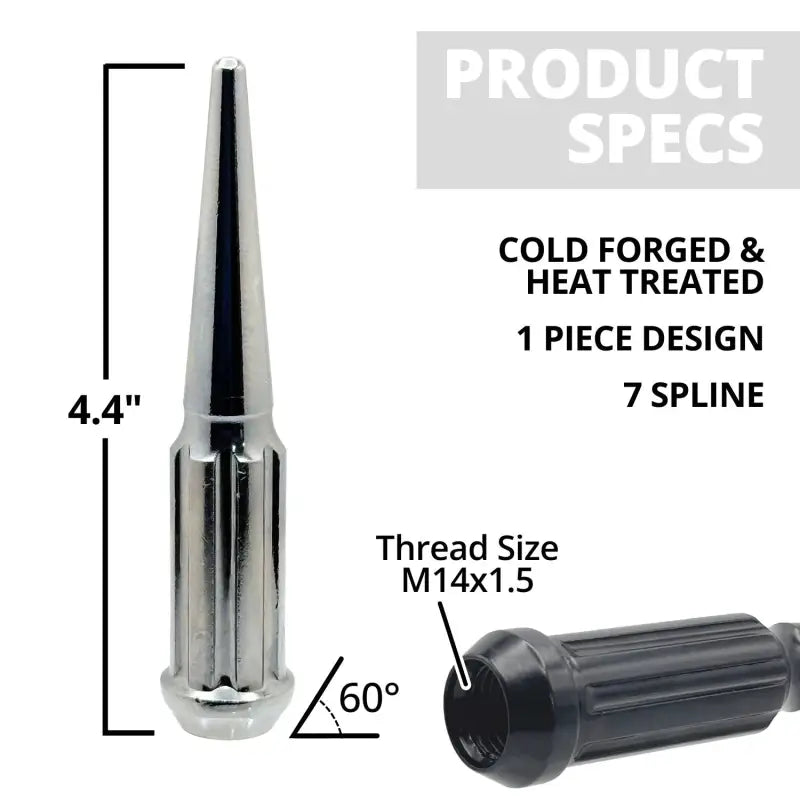 14x1.5 Spline Spike Lug Nuts