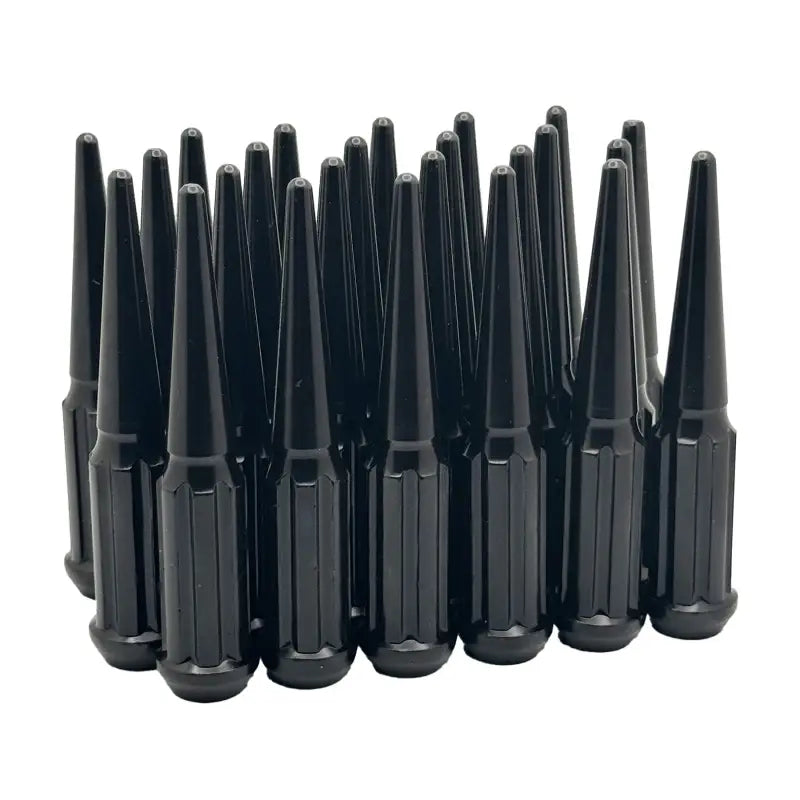 14x1.5 Spline Spike Lug Nuts - Black / 6 Lug Kit