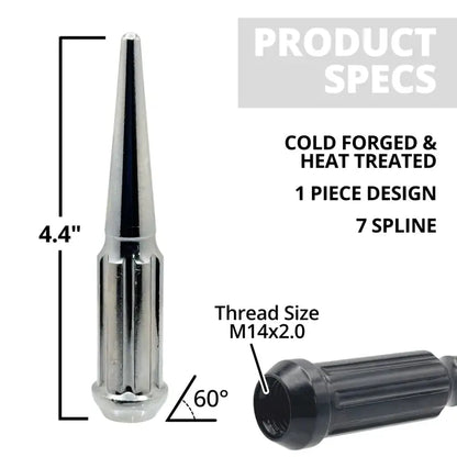 14x2 Spline Spike Lug Nuts