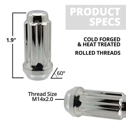 14x2 14x2 Truck Spline Lug Nuts - The Lug Nut Guru Elite