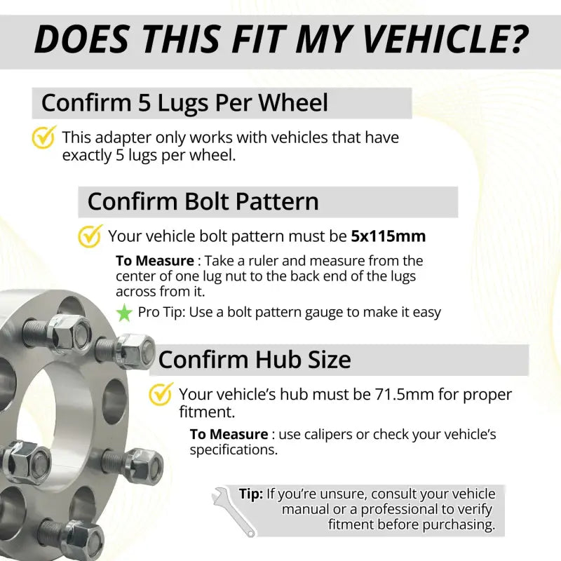 5x120 to 5x120 Wheel Adapter 1.25’’ Thick | 14x1.5 | 74 CB