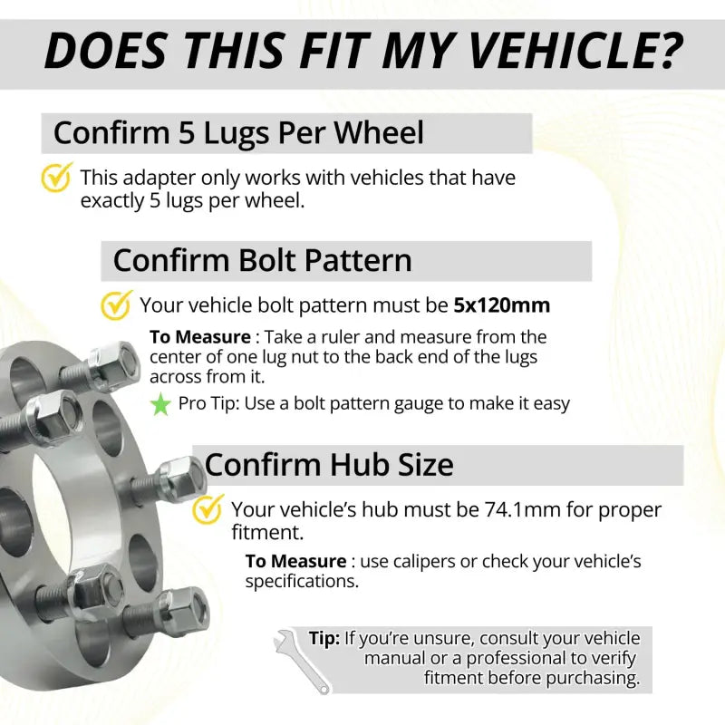 5x4.5 to 5x120 Wheel Adapter 1.25’’ Thick | 14x1.5 | 74 CB