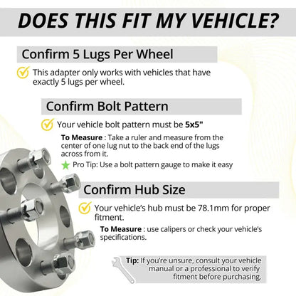 5x5 to 5x120 Wheel Adapter 1.25’’ Thick | 14x1.5 | 78.1 CB
