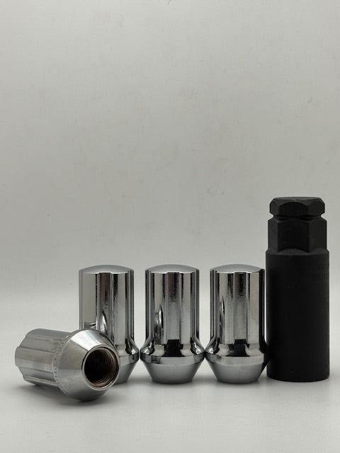 FORD-RAM-GM OE Replacement Wheel lockset.  14x1.5, Large Conical seat, Chrome and Black Chrome.