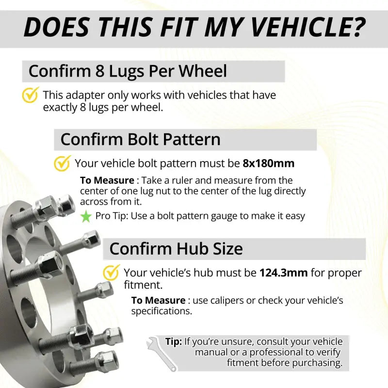 Chevy/GM 2500 8x6.5 to 8x180 Conversion Wheel Adapter 1.5’’ Thick | 14x1.5 | 126.15 CB
